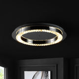 Pounde 18" Integrated Iron/Crystal Glam LED Flush Mount