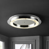 Pounde 18" Integrated Iron/Crystal Glam LED Flush Mount