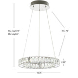 Scabiosa 15.7" Adjustable Integrated LED Metal/Crystal Pendant