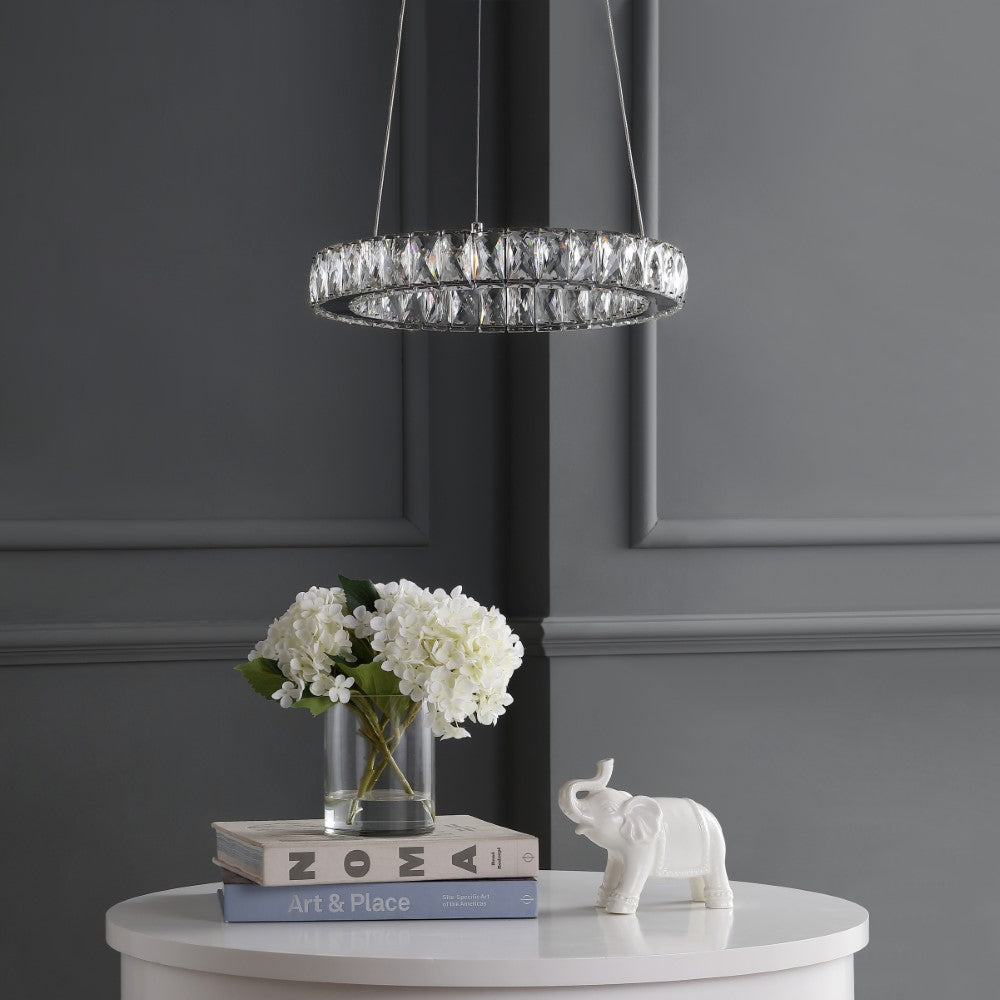 Scabiosa 15.7" Adjustable Integrated LED Metal/Crystal Pendant