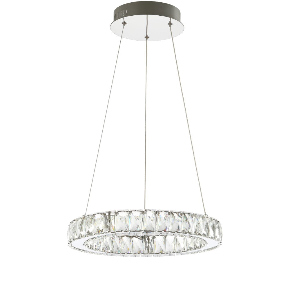 Scabiosa 15.7" Adjustable Integrated LED Metal/Crystal Pendant