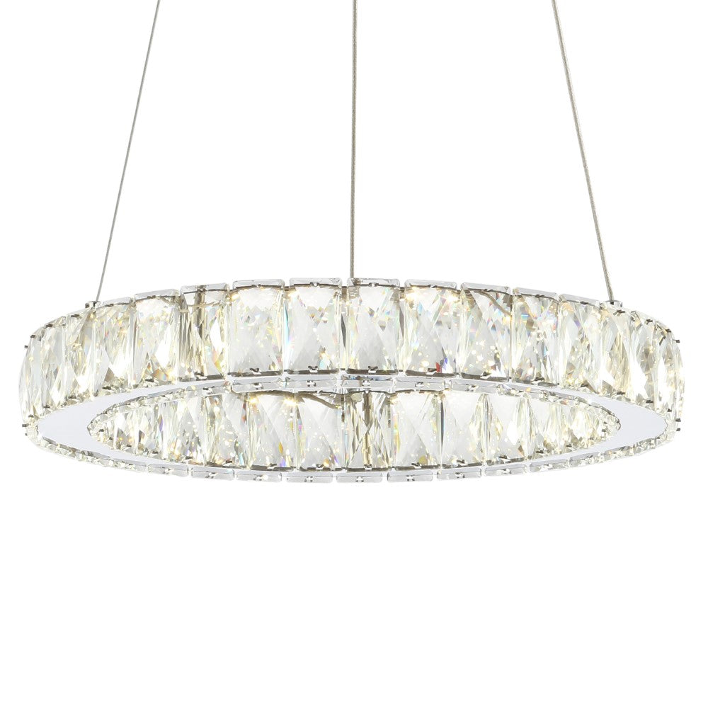 Scabiosa 15.7" Adjustable Integrated LED Metal/Crystal Pendant