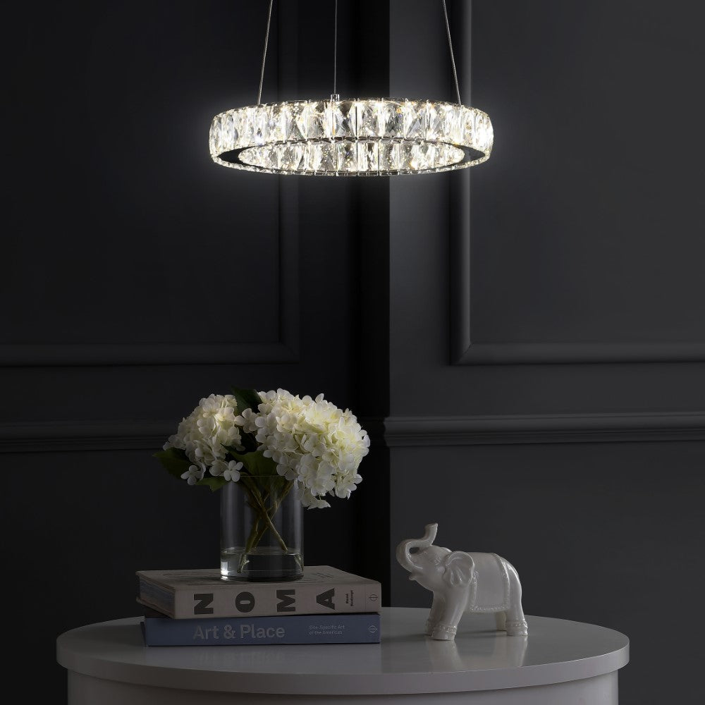 Scabiosa 15.7" Adjustable Integrated LED Metal/Crystal Pendant