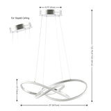 Angel 25" Abstract Integrated LED Metal Adjustable Pendant