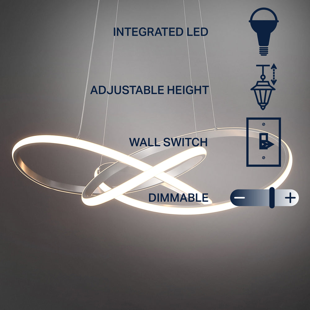 Angel 25" Abstract Integrated LED Metal Adjustable Pendant