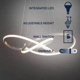 Angel 25" Abstract Integrated LED Metal Adjustable Pendant