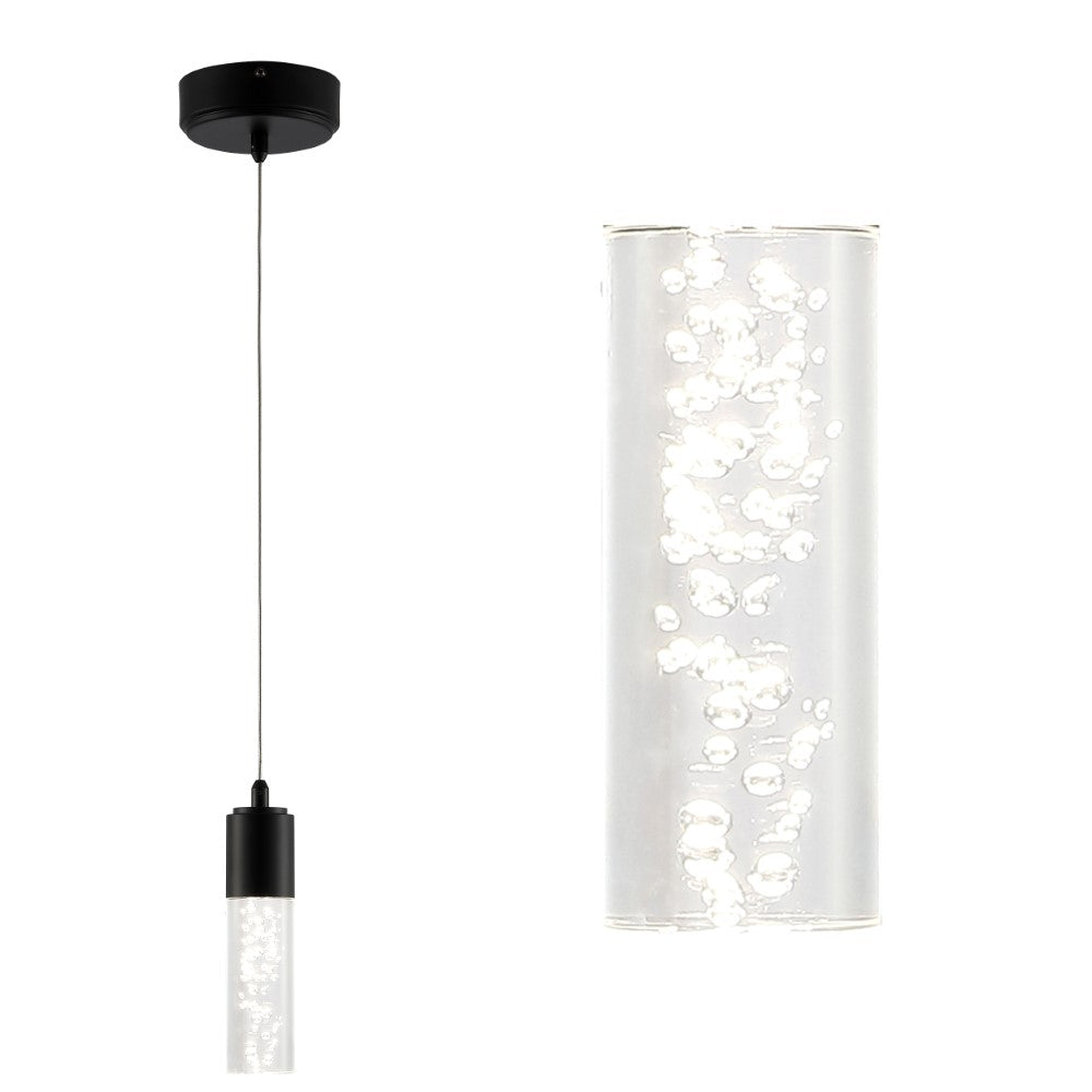 Hubbard 4.75" Bubble Acrylic/Iron Modern Minimalist Integrated LED Pendant