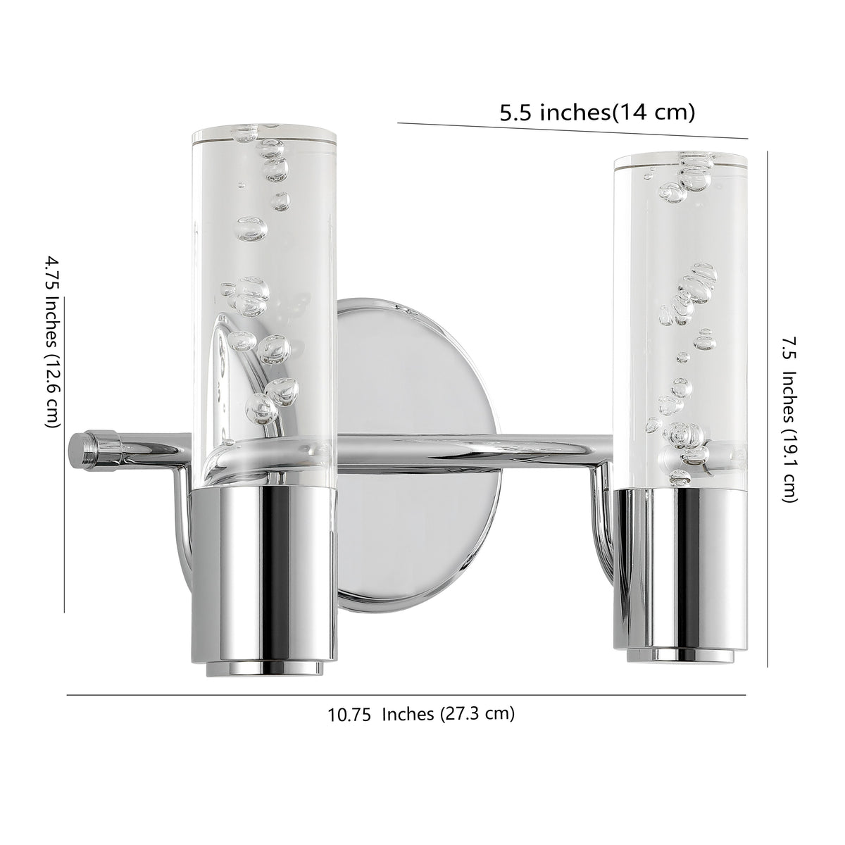 Jackson Minimalist Modern Bubble Acrylic/Iron Integrated LED Vanity Light