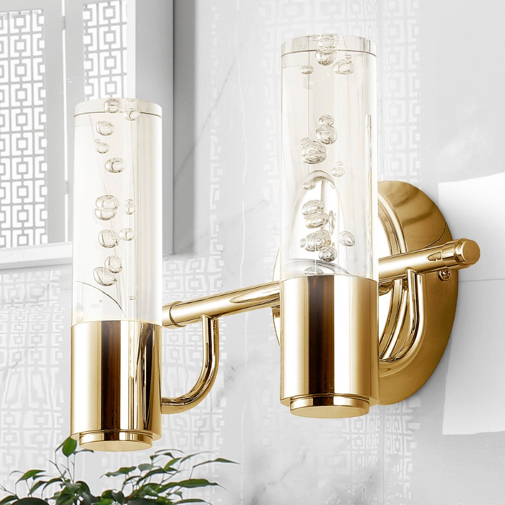 Jackson Minimalist Modern Bubble Acrylic/Iron Integrated LED Vanity Light