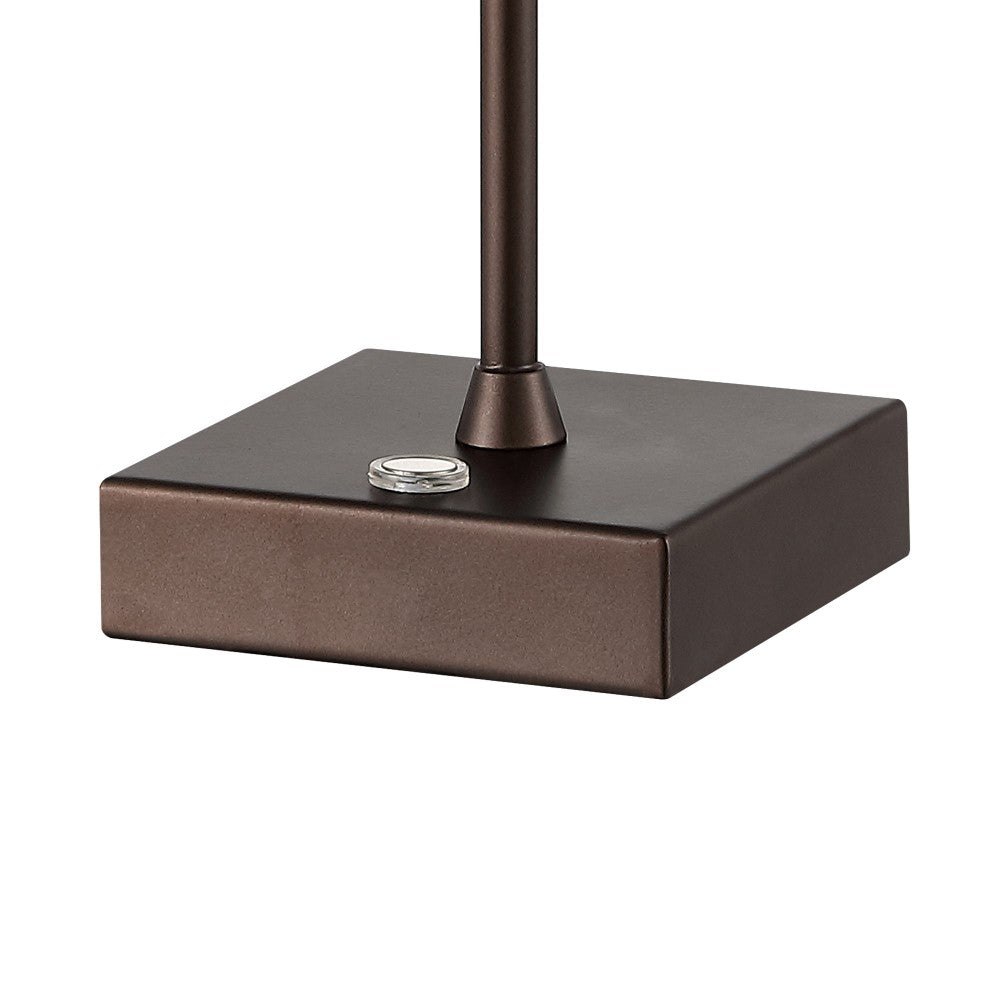 Ariston Modern Industrial Rechargeable/Cordless Iron/Acrylic Integrated LED Table Lamp with Ribbed Shade
