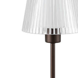Ariston Modern Industrial Rechargeable/Cordless Iron/Acrylic Integrated LED Table Lamp with Ribbed Shade