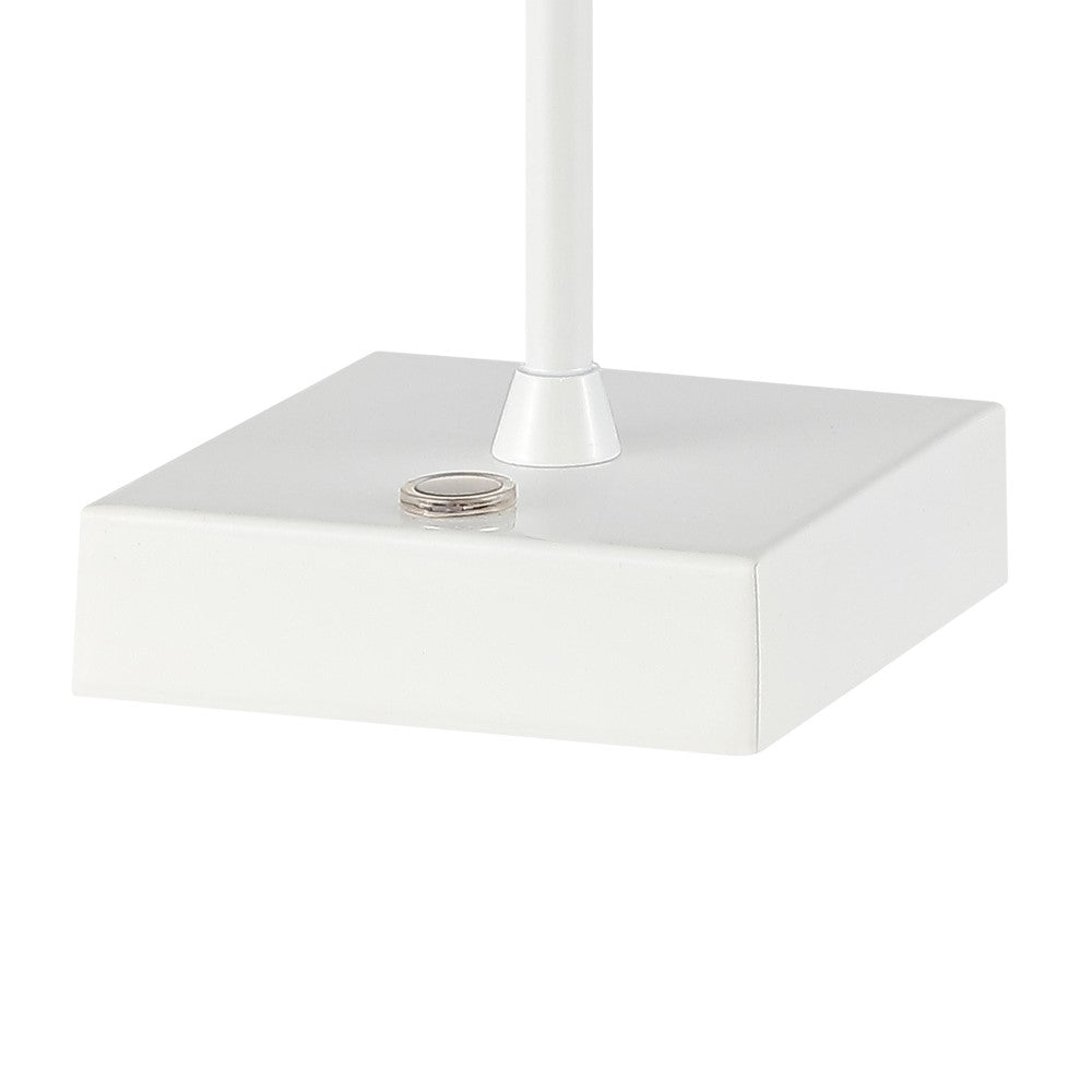 Ariston Modern Industrial Rechargeable/Cordless Iron/Acrylic Integrated LED Table Lamp with Ribbed Shade