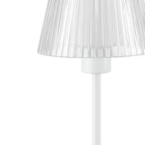 Ariston Modern Industrial Rechargeable/Cordless Iron/Acrylic Integrated LED Table Lamp with Ribbed Shade