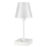 Ariston Modern Industrial Rechargeable/Cordless Iron/Acrylic Integrated LED Table Lamp with Ribbed Shade