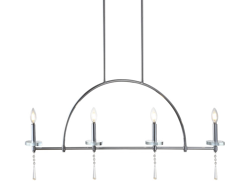 Dakota 41" 4-light Linear Metal/Crystal LED Pendant