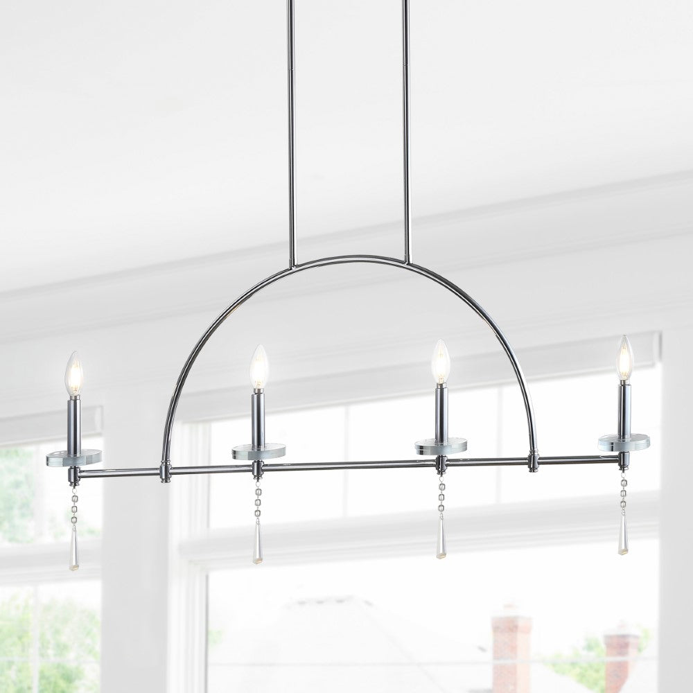 Dakota 41" 4-light Linear Metal/Crystal LED Pendant