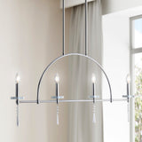 Dakota 41" 4-light Linear Metal/Crystal LED Pendant