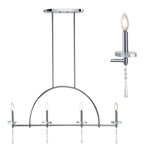 Dakota 41" 4-light Linear Metal/Crystal LED Pendant