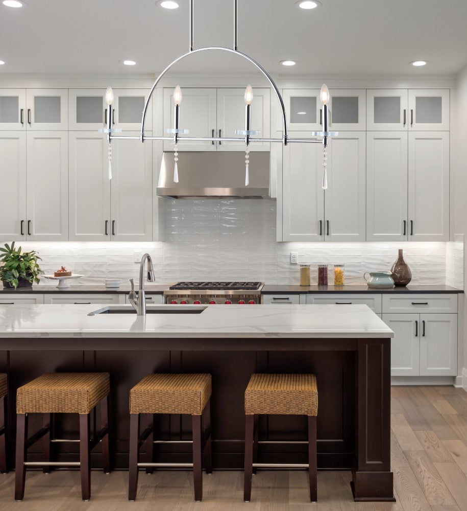 Dakota 41" 4-light Linear Metal/Crystal LED Pendant