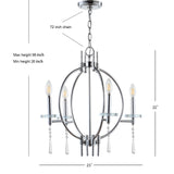 Gatlin 23" Crystal/Metal LED Chandelier