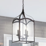 Hayes 11" Lantern Metal/Glass LED Pendant
