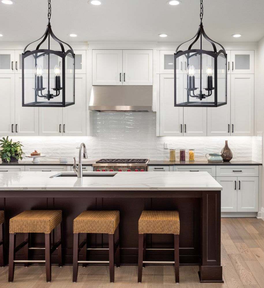 Hayes 11" Lantern Metal/Glass LED Pendant