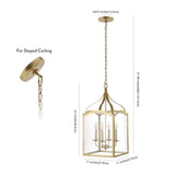 Hayes 11" Lantern Metal/Glass LED Pendant