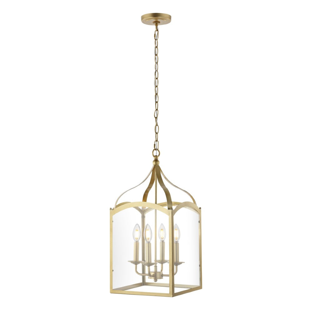 Hayes 11" Lantern Metal/Glass LED Pendant