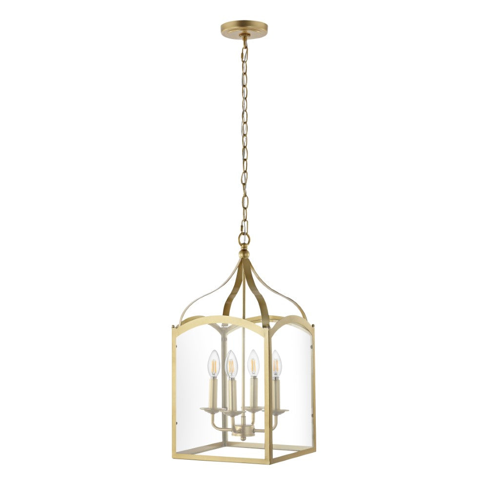 Hayes 11" Lantern Metal/Glass LED Pendant
