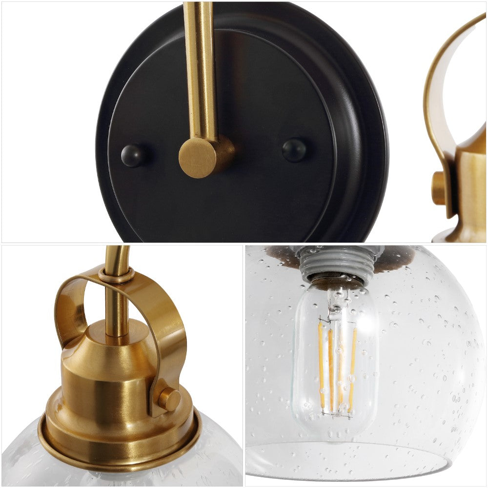 Winston Metal/ Bubbled Glass Vanity Light