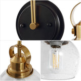 Winston Metal/ Bubbled Glass Vanity Light