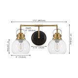 Winston Metal/ Bubbled Glass Vanity Light