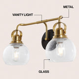 Winston Metal/ Bubbled Glass Vanity Light