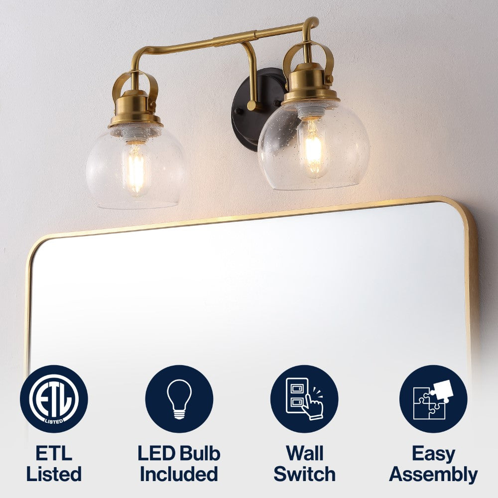 Winston Metal/ Bubbled Glass Vanity Light