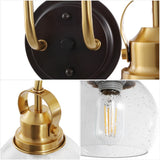 Winston Metal/ Bubbled Glass Vanity Light