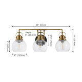 Winston Metal/ Bubbled Glass Vanity Light