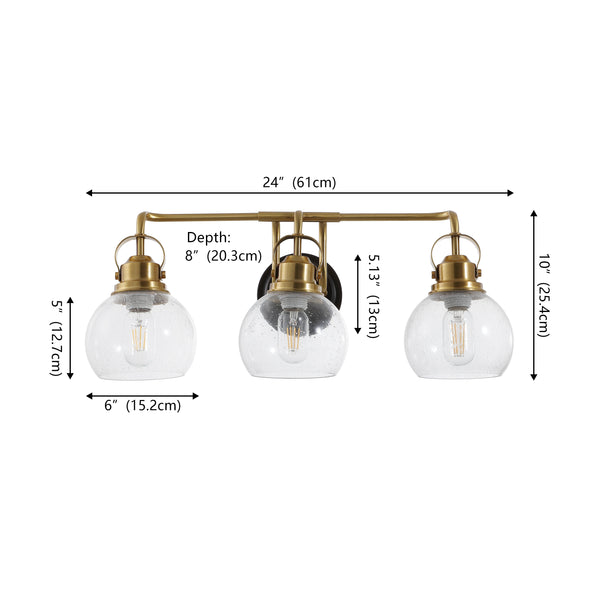 Dimension Image Brass Gold/Oil Rubbed Bronze / 3 Light