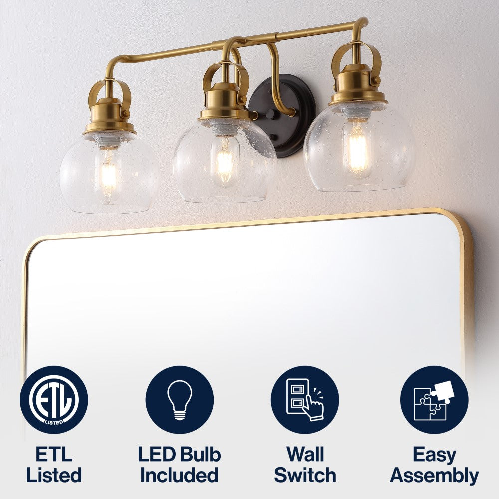 Winston Metal/ Bubbled Glass Vanity Light