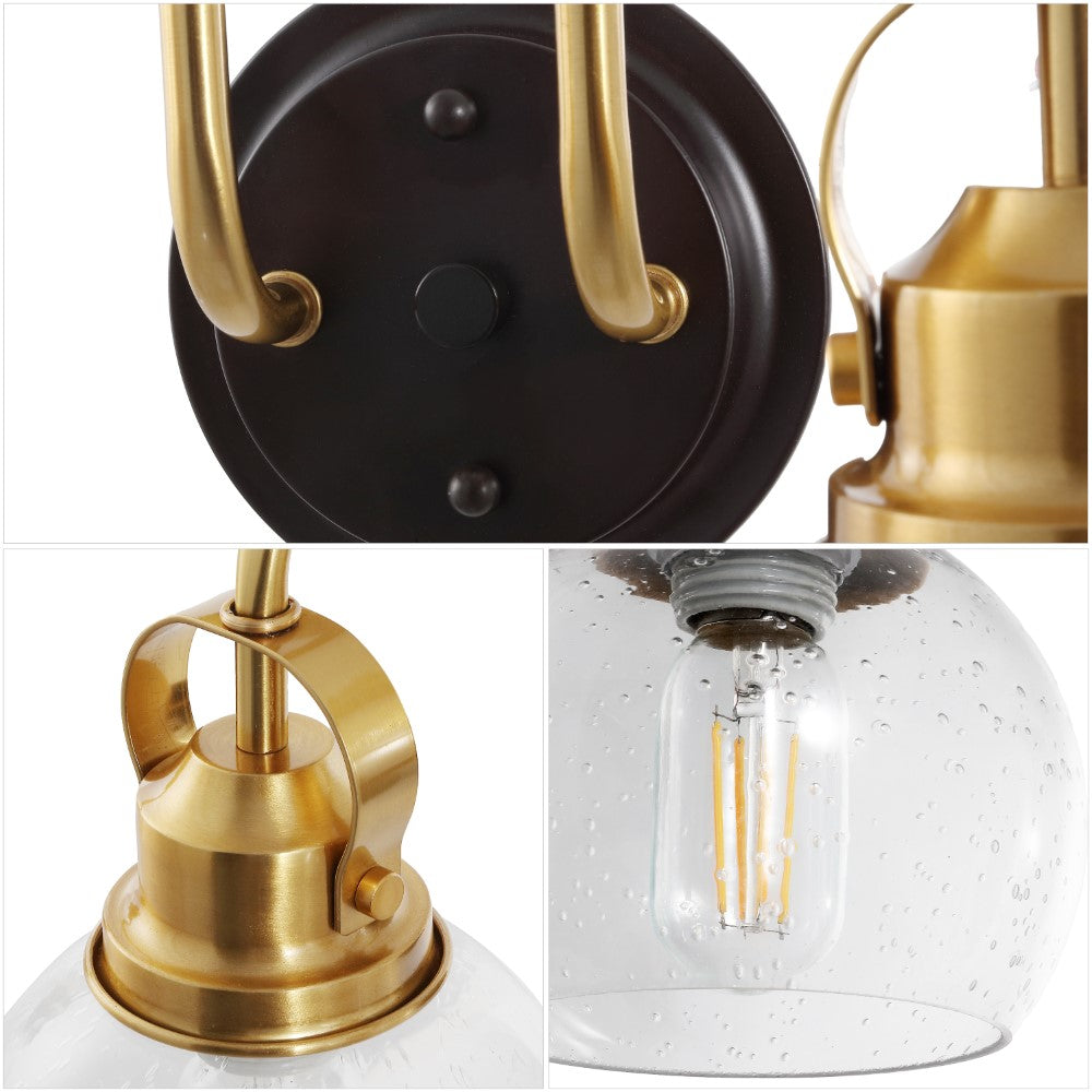 Winston Metal/ Bubbled Glass Vanity Light