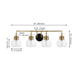 Winston Metal/ Bubbled Glass Vanity Light
