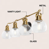 Winston Metal/ Bubbled Glass Vanity Light