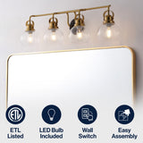 Winston Metal/ Bubbled Glass Vanity Light