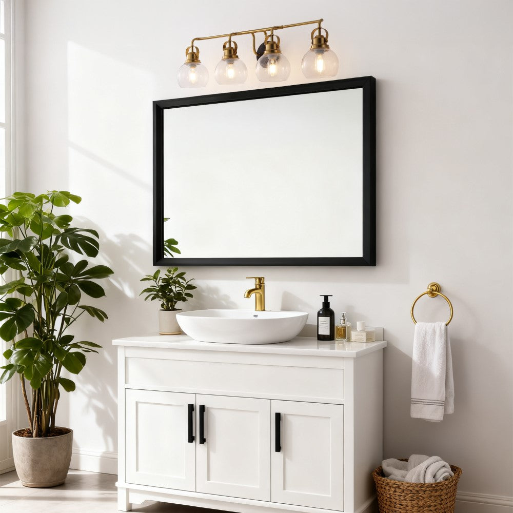 Winston Metal/ Bubbled Glass Vanity Light