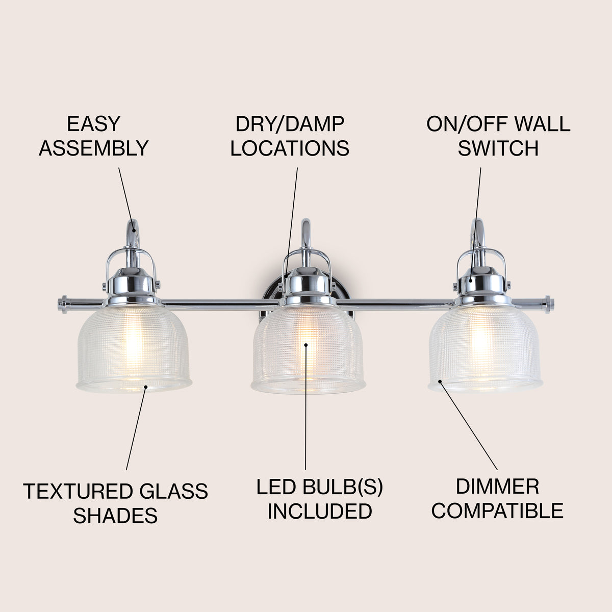 Shirley Metal/Glass LED Vanity Light