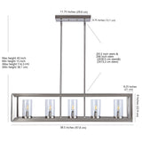 Terry 38.5" Linear 5-light Metal/Glass LED Pendant