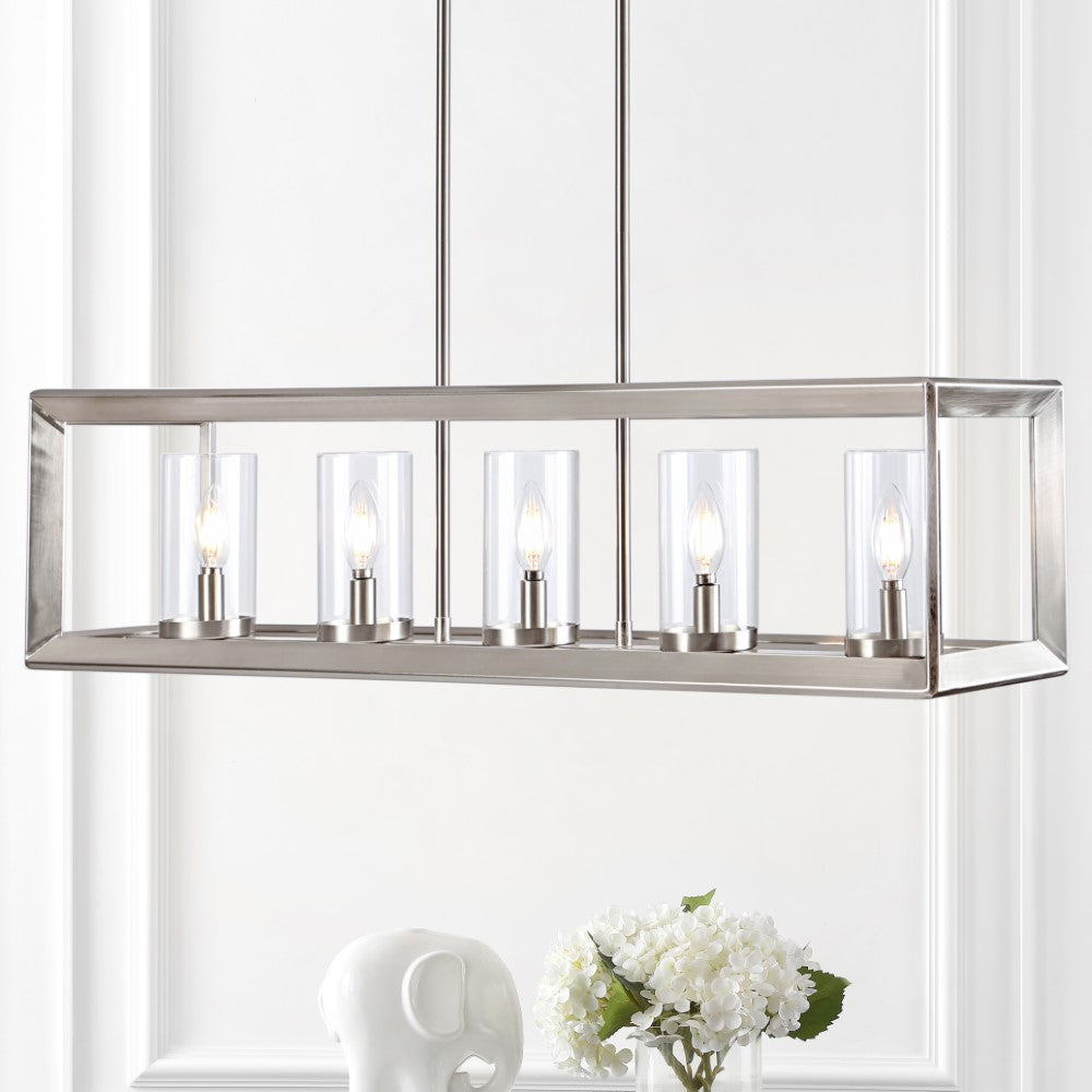 Terry 38.5" Linear 5-light Metal/Glass LED Pendant