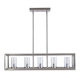 Terry 38.5" Linear 5-light Metal/Glass LED Pendant