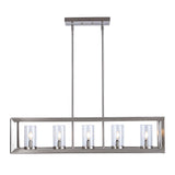 Terry 38.5" Linear 5-light Metal/Glass LED Pendant