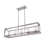 Terry 38.5" Linear 5-light Metal/Glass LED Pendant