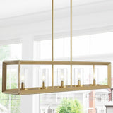 Terry 38.5" Linear 5-light Metal/Glass LED Pendant